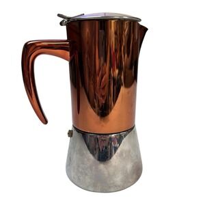 Bonvivo Intenca Stovetop Espresso Maker, Stainless Steel, Copper Colored